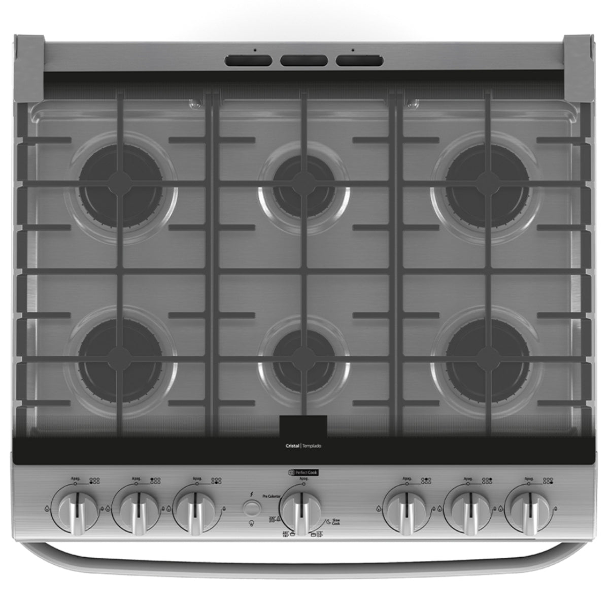 Estufa Mabe Modelo Emh7602jss0 - detalle de parrillas y quemadores