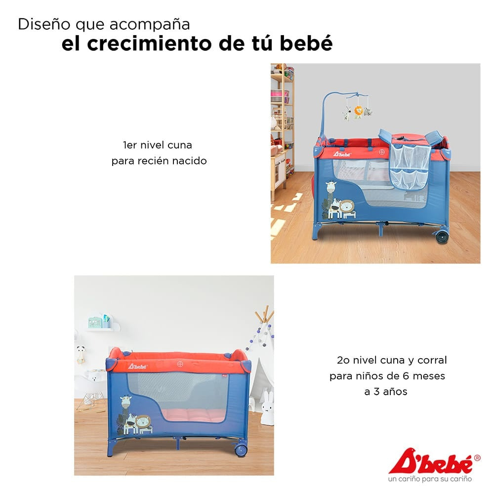 Corral Cuna D'Bebé Modelo Dreams - ejemplos de uso por etapa
