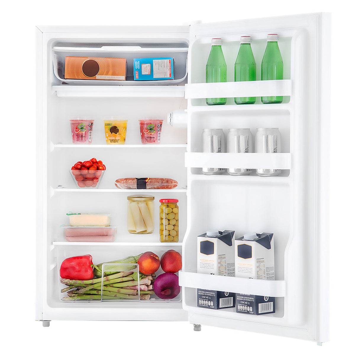 Refrigerador Mabe Modelo RMF0411YMXB1 - interior abierto con accesorios