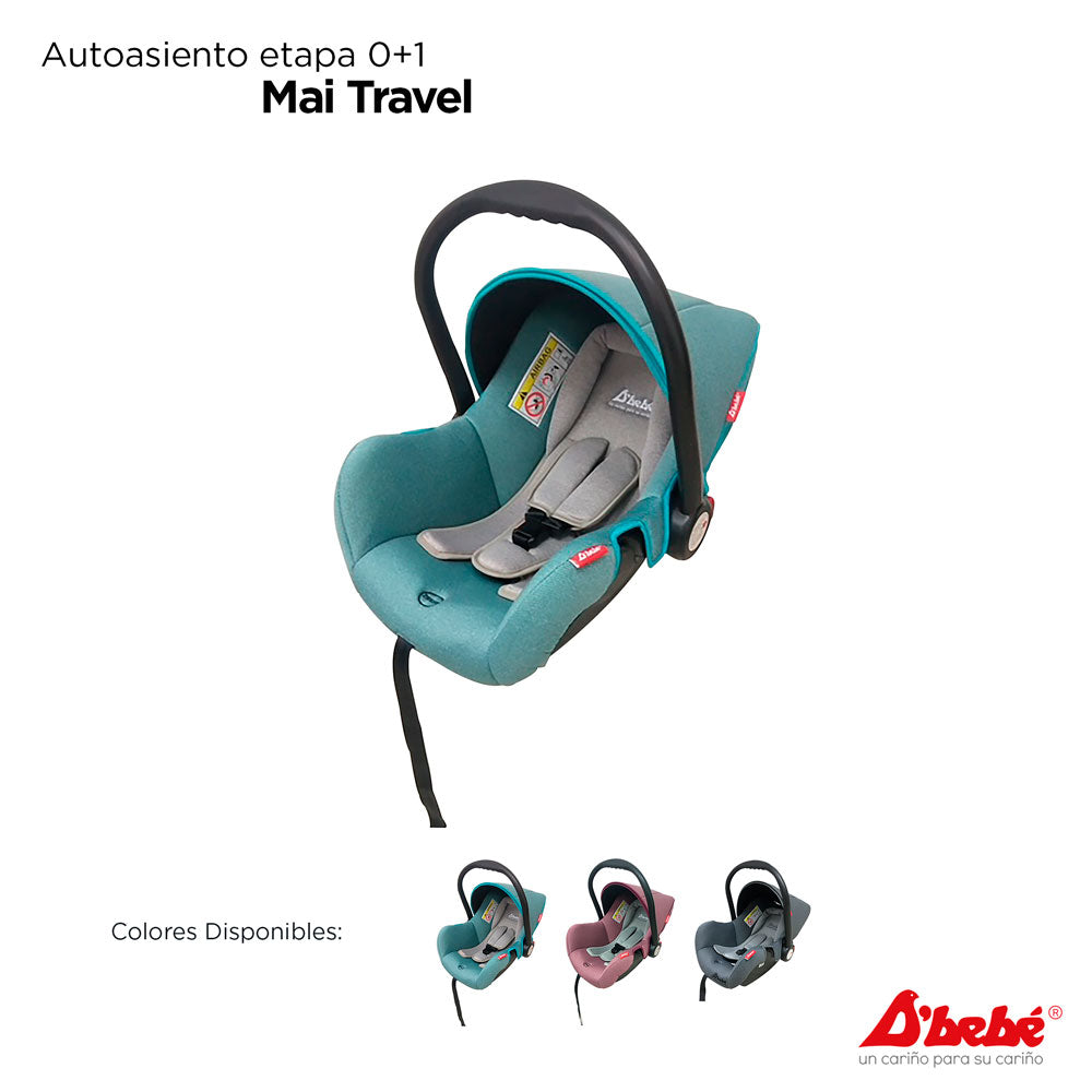 Autoasiento D'Bebe Modelo Mai Travel Menta - detalle oficial del producto