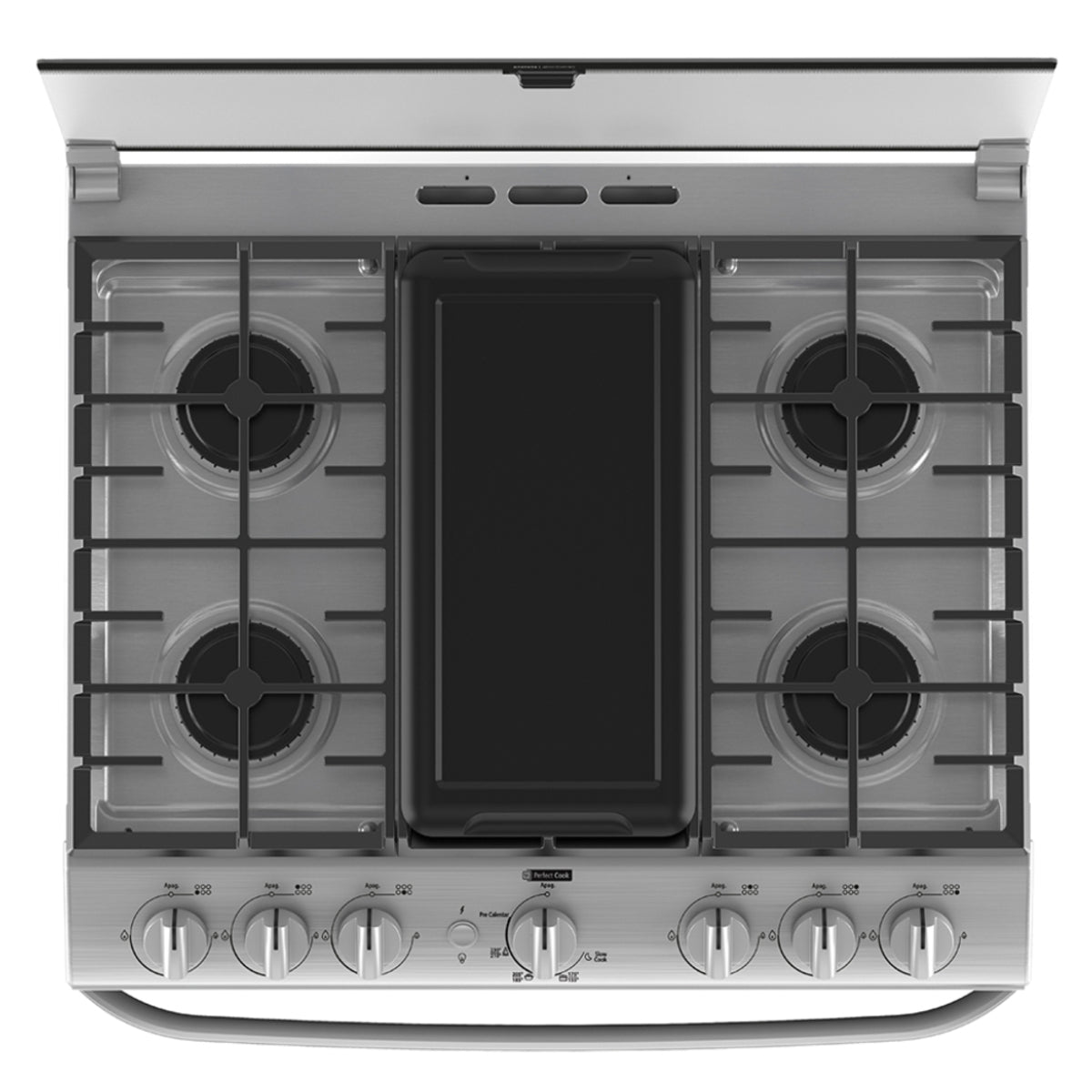 Estufa Mabe Modelo Emh7602jss0 - detalle de parrillas y quemadores