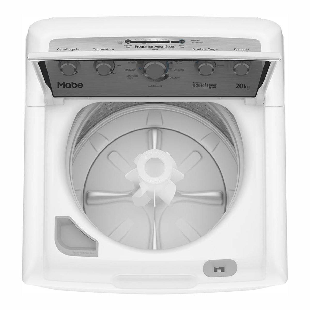 Lavadora Automática Mabe Modelo Lma70215wbab0 - tina y tapa abiertas