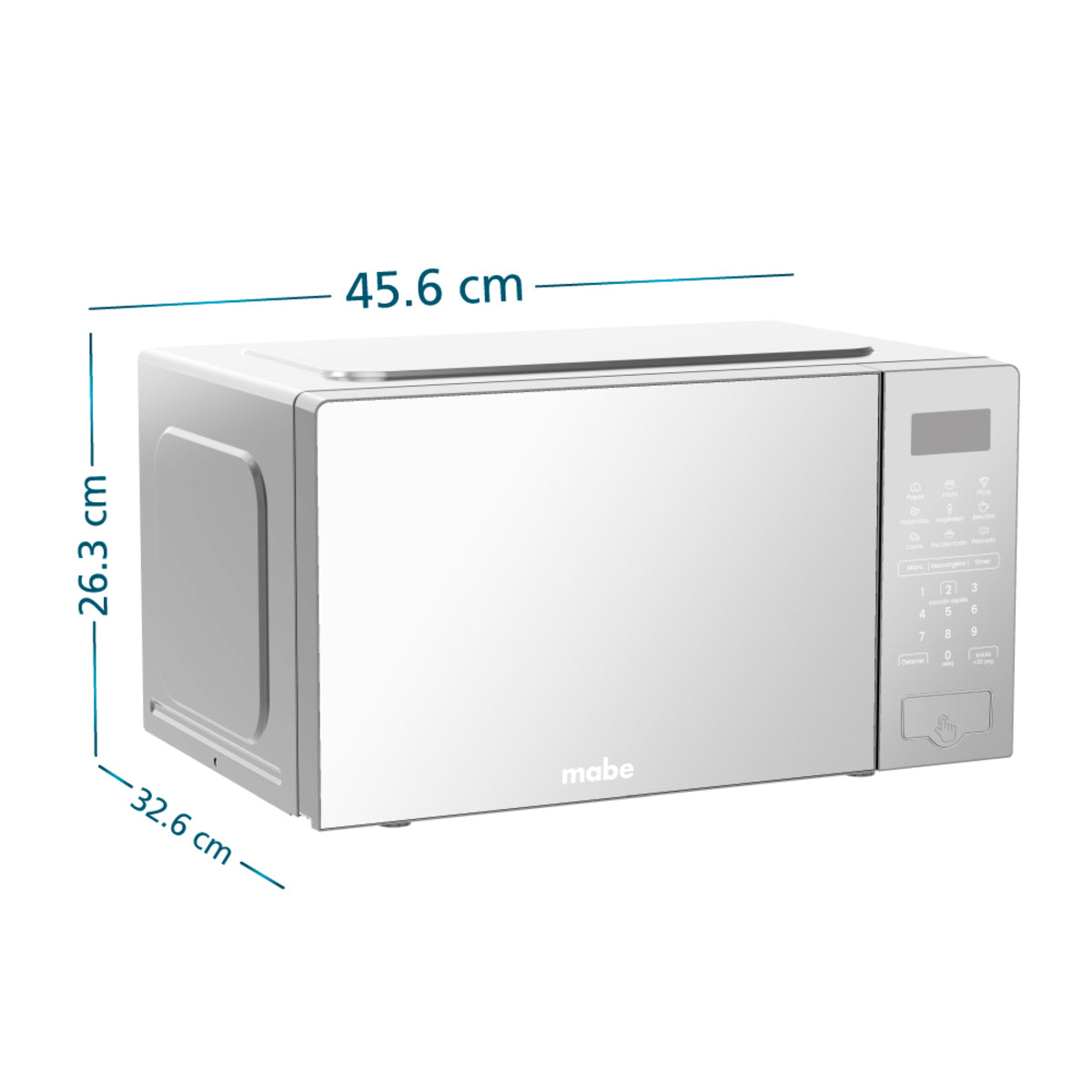 Horno De Microondas Mabe Modelo HMM07SBW - medidas aproximadas