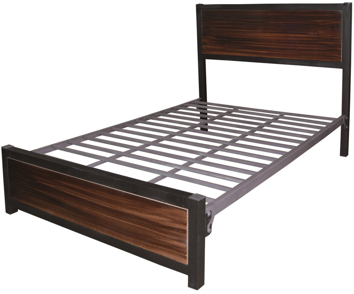 Cama Monarca Matrimonial - vista lateral de estructura, cabecera y piecera; no incluye colchon