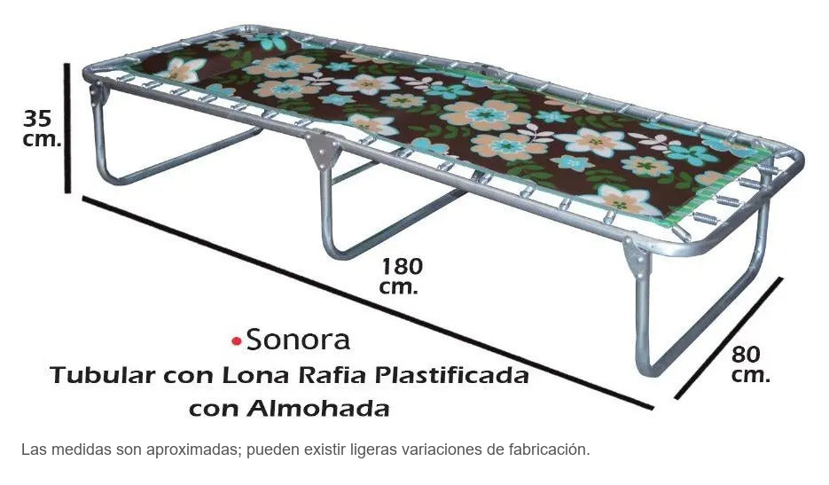 Catre Modelo Sonora - medidas aproximadas; pueden existir ligeras variaciones de fabricación