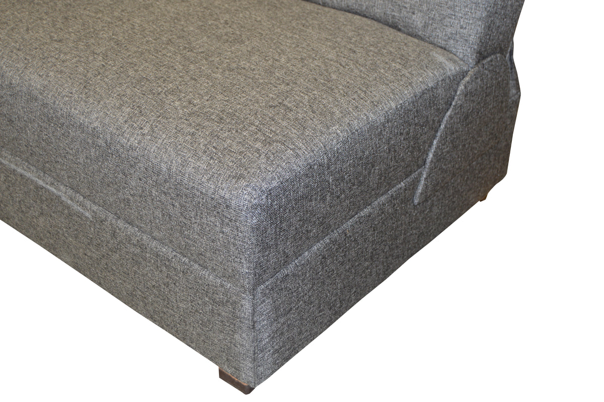 Sofá cama Ensueño Gris: detalle del tapiz y base