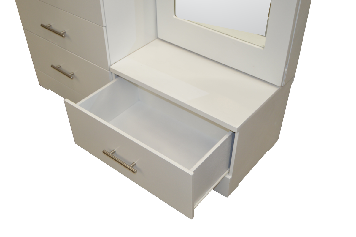 Tocador Modelo Chiapas Blanco - interior del cajon inferior con espejo neutral