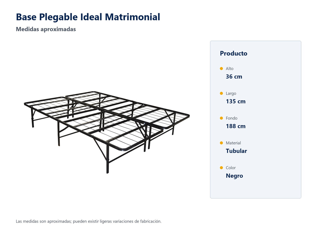 Base plegable Ideal - medidas aproximadas y material - LM04049IDEMAT