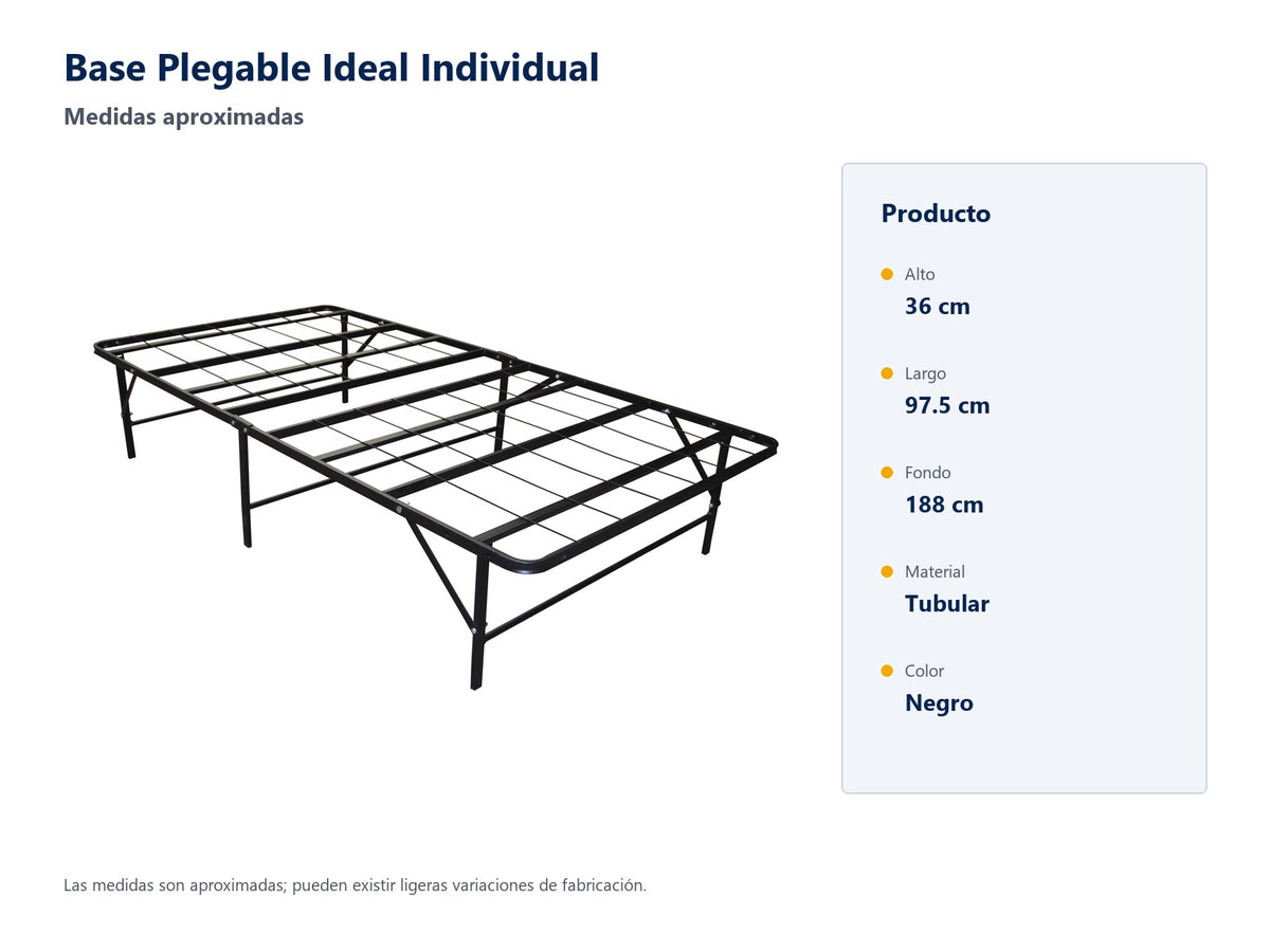 Base plegable Ideal - medidas aproximadas y material - LM04049IDEIND
