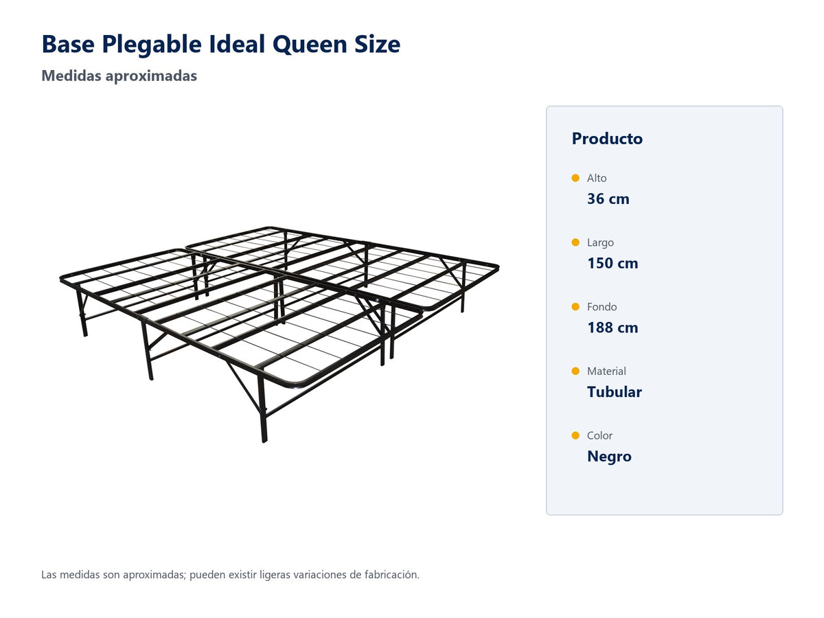 Base plegable Ideal - medidas aproximadas y material - LM04049IDEIQS