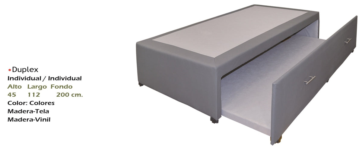 Base para Cama Modelo Duplex Individual/individual Tela - vista adicional del producto sobre fondo blanco