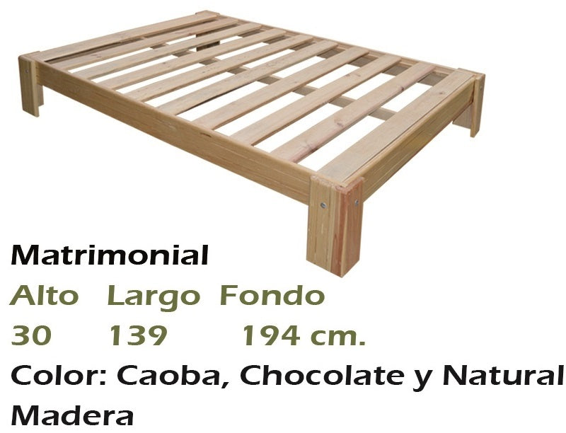 Base para Cama Modelo Egipcia Matrimonial Natural - vista adicional del producto sobre fondo blanco
