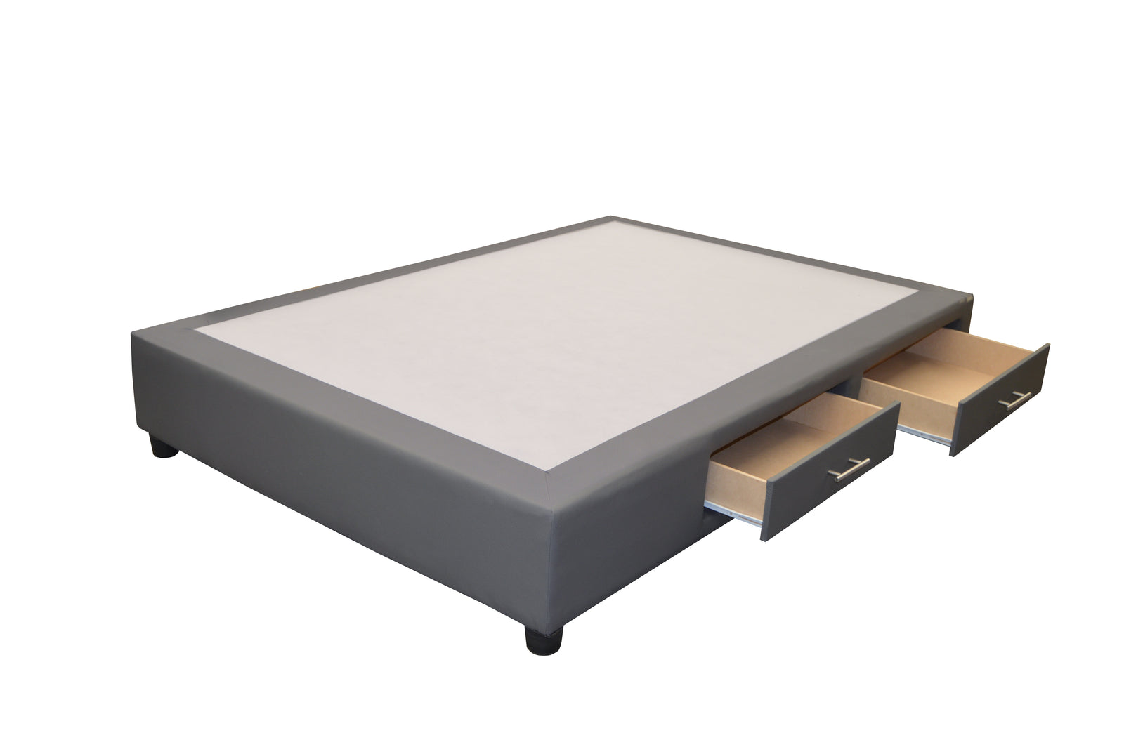 Base para Cama Modelo Plus con Cajones Individual Vinil - cajones abiertos sobre fondo blanco