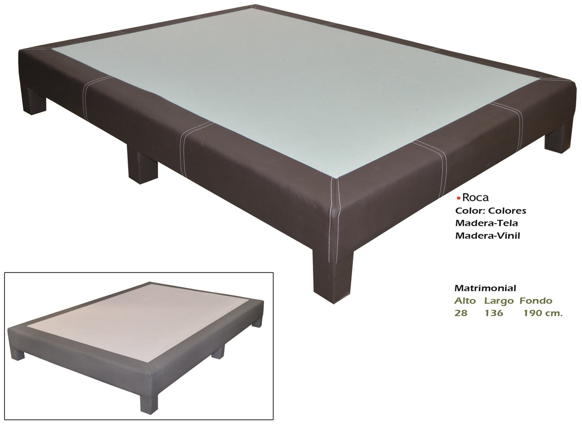 Base para Cama Modelo Roca Matrimonial Tela - vista adicional del producto sobre fondo blanco