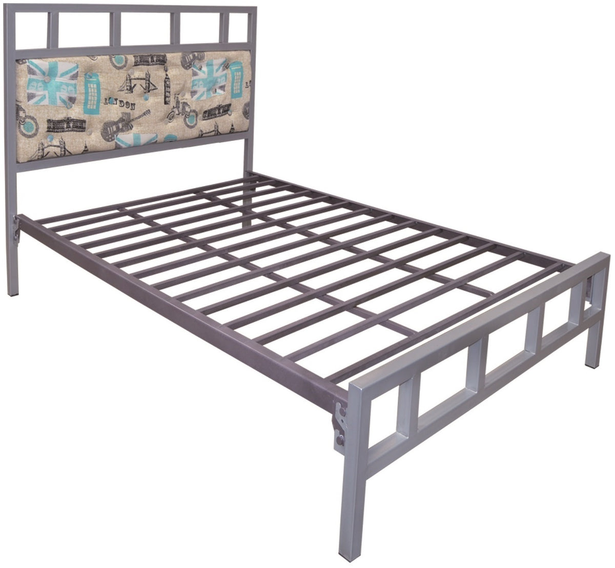Cama Modelo Berlina Individual Gris - vista adicional del producto sobre fondo blanco