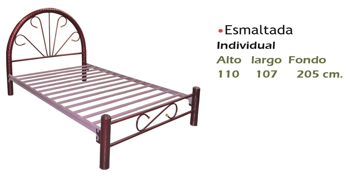 Cama Modelo Esmaltada Individual Vino - vista adicional del producto sobre fondo blanco