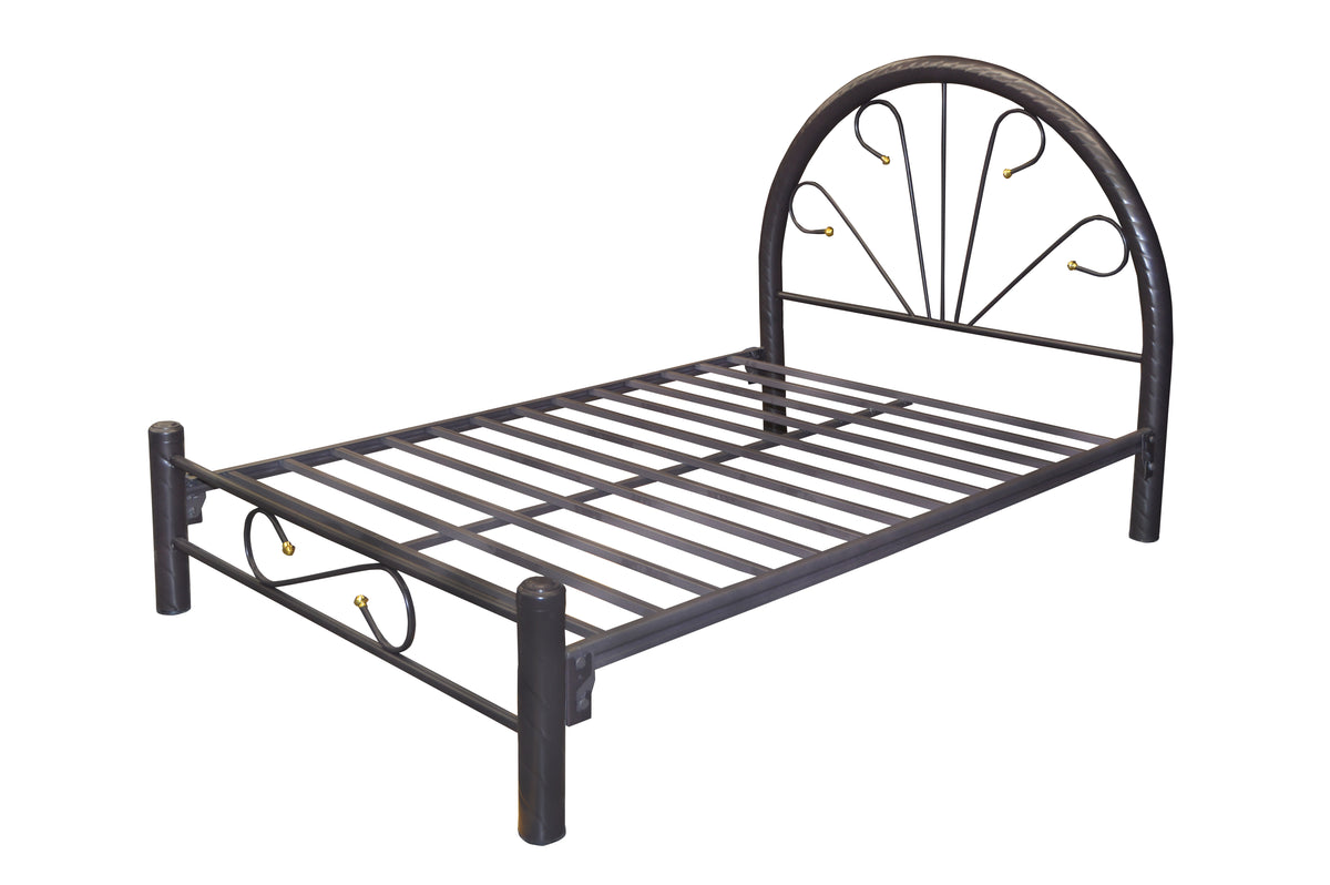 Cama Modelo Esmaltada Matrimonial Gris Martillado - vista adicional del producto sobre fondo blanco