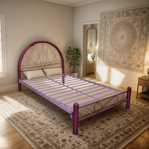 Cama Modelo Esmaltada Matrimonial Vino