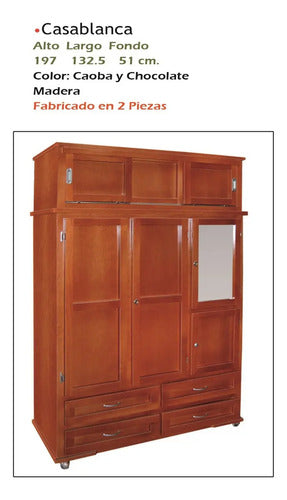 Ropero Modelo Casablanca Caoba