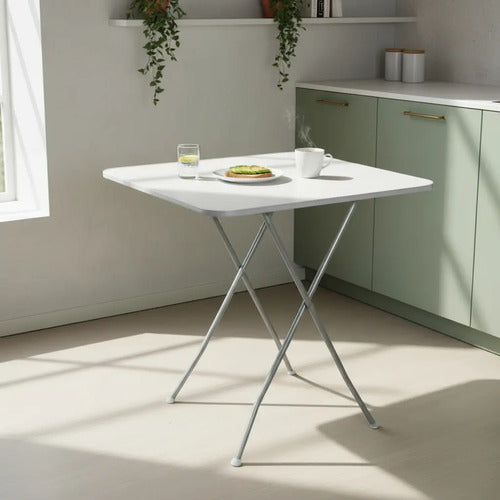Mesa Plegable Modelo Blanca Pata Galvanizada