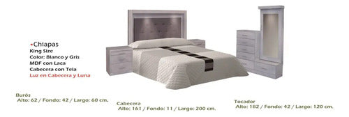 Recámara Modelo Chiapas King Size Gris