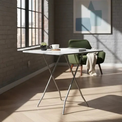 Mesa Plegable Modelo Blanca Pata Galvanizada