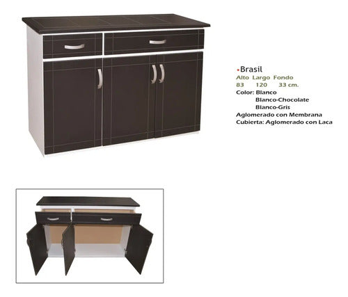 Base para Cocina Modelo Brasil Chocolate