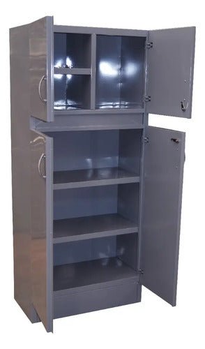 Locker Modelo 4 Puertas Gris