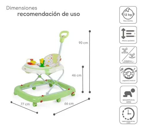 Andadera D'bebe Modelo Rocking Star Verde