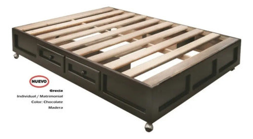 Base para Cama Modelo Grecia Matrimonial Chocolate