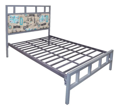 Cama Modelo Berlina Matrimonial Gris