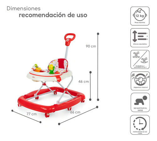 Andadera D'bebe Modelo Rocking Star Roja