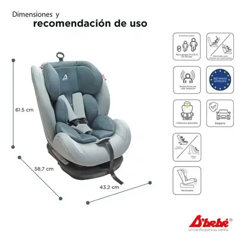 Autoasiento D'bebe Modelo Mare Travel Gris