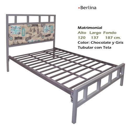 Cama Modelo Berlina Matrimonial Gris