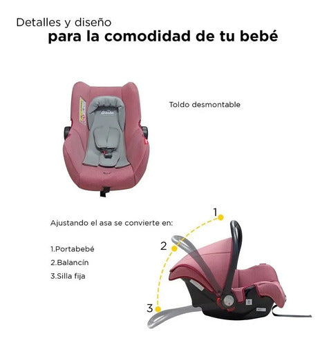 Autoasiento D'bebe Modelo Mai Travel Rosa