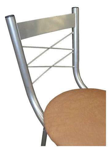 Banco Modelo Victoria Gris Vinil Petalo Latte