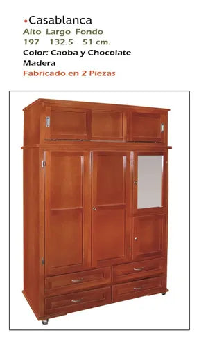 Ropero Modelo Casablanca Caoba