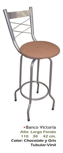 Banco Modelo Victoria Gris Vinil Petalo Latte