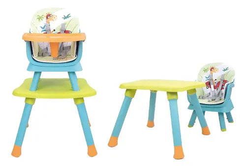 Silla Alta D'bebe Modelo Grow Azul con Verde
