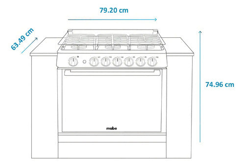 Estufa de Empotrar Mabe Modelo Xoc80790ct2
