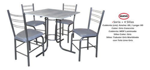 Base y Cubierta para Antecomedor Modelo Soria para 4 Sillas
