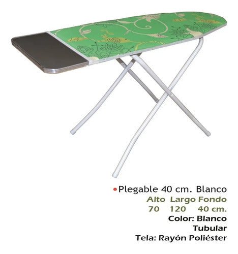 Burro de Planchar Modelo Plegable 40cm Blanco
