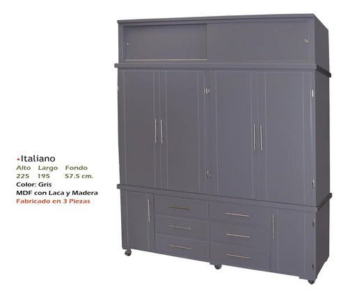 Ropero Modelo Italiano Gris