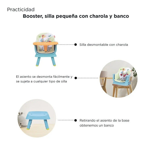 Silla Alta D'bebe Modelo Grow Azul con Verde