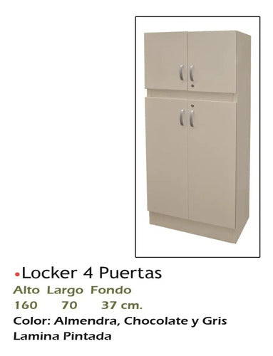 Locker Modelo 4 Puertas Almendra