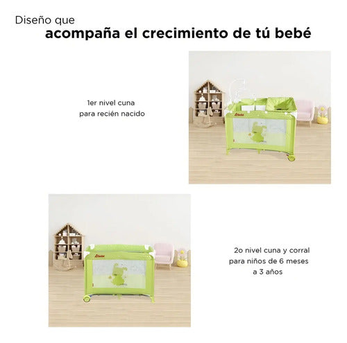 Corral Cuna D'bebe Modelo Zoo Verde
