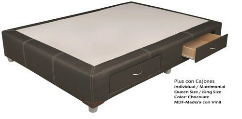 Base para Cama Modelo Plus Cajones Queen Size Vinil