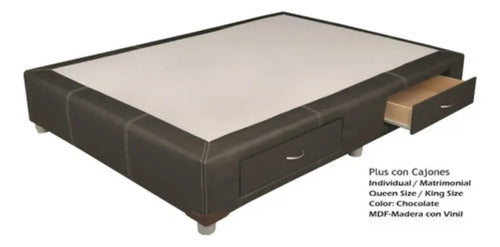 Base para Cama Modelo Plus Cajones Matrimonial Vinil
