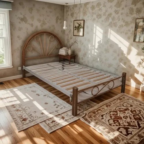 Cama Modelo Esmaltada Matrimonial Vino
