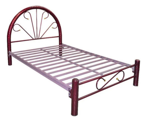 Cama Modelo Esmaltada Matrimonial Vino